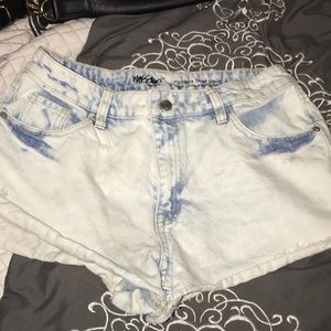 Denim Acid Wash Shorts
